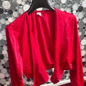 Bright Red Cardigan